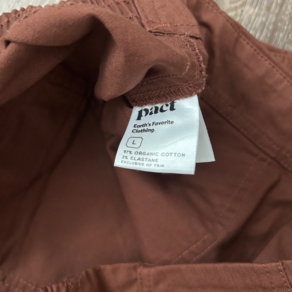 Pact Organic Cotton Joggers Side Ankle Zip Size Large Brown color - Picture 4 of 9
